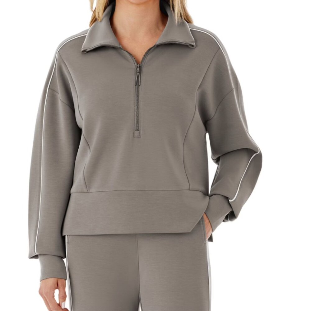 Member's Mark Women's Track Light Green Jacket Half-Zip Pullover